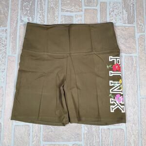 Victoria’s Secret PINK Active Ultimate Bike Shorts Sz L HIGH WAIST 6" Green